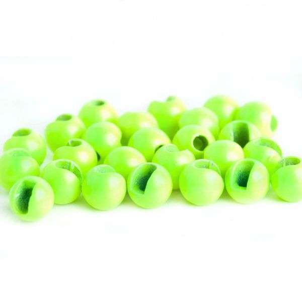 FLUO SLOTTED TUNGSTEN BEADS GREEN