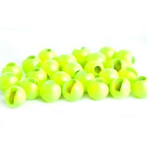 FLUO SLOTTED TUNGSTEN BEADS YELLOW